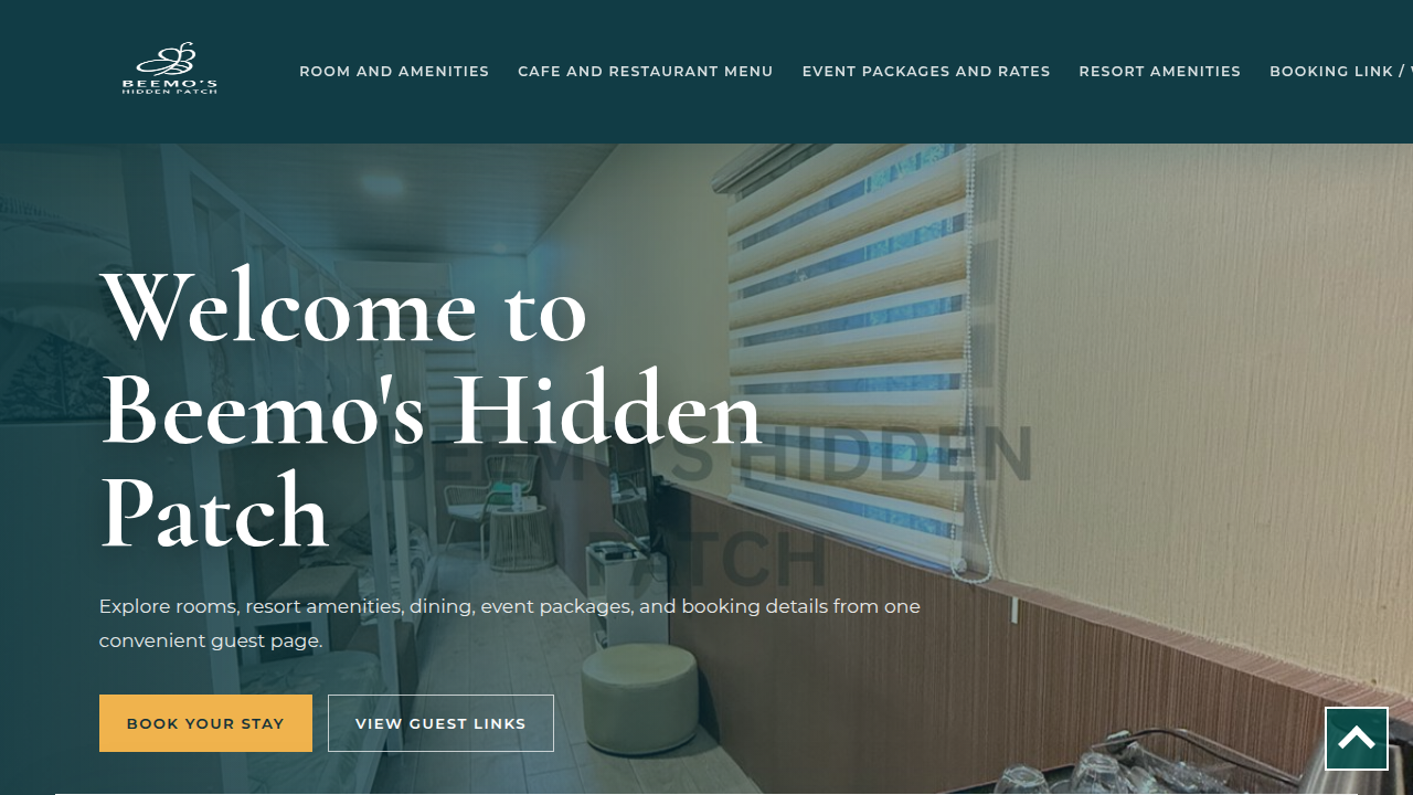Beemo's Hidden Patch guest booking website